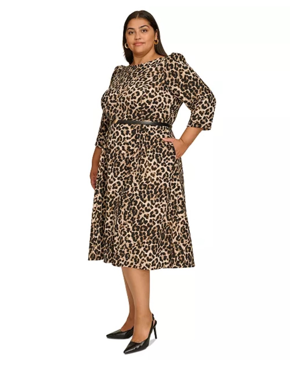 Calvin Klein Leopard Belted Midi Dress
Size 16